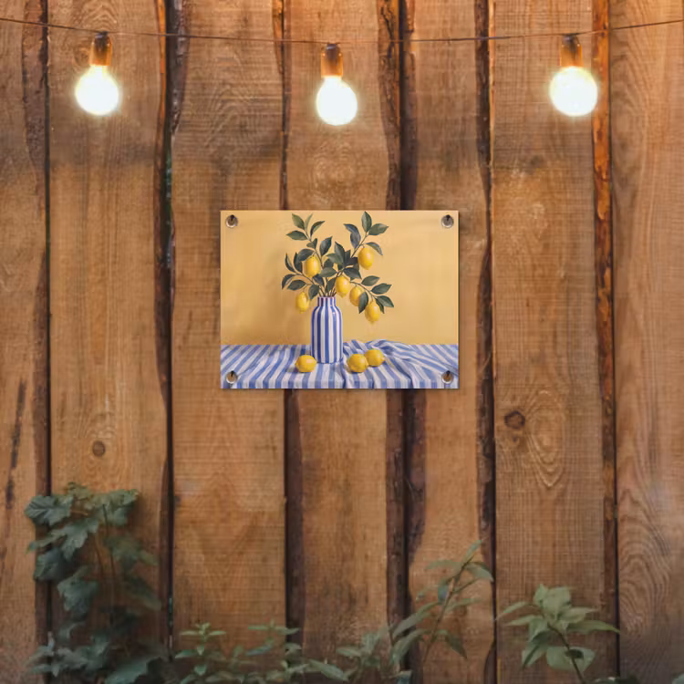 Gartenposter - Zitrone – Stillleben – Modern - Citroen - Stilleven - Modern tuinposter los doek klein