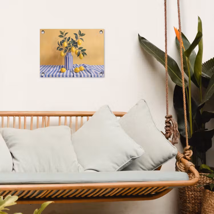 Gartenposter - Zitrone – Stillleben – Modern - Citroen - Stilleven - Modern tuinposter los doek klein