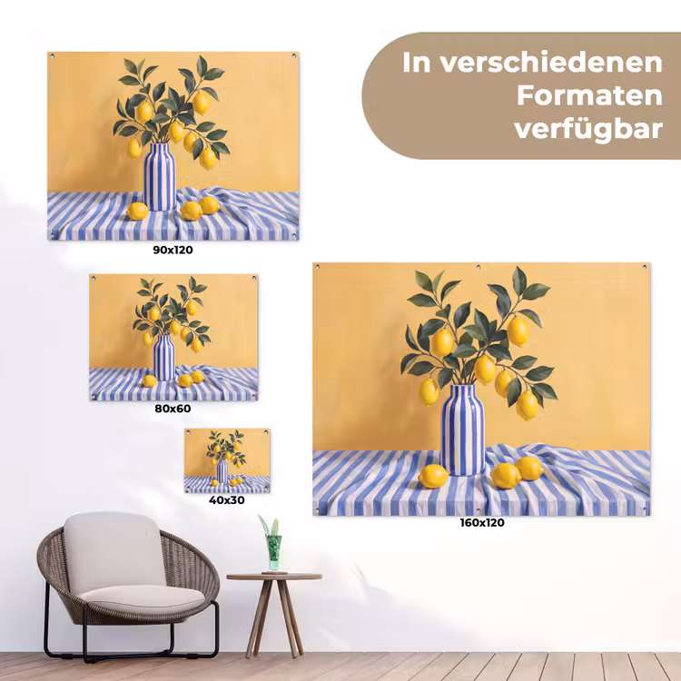 Gartenposter - Zitrone – Stillleben – Modern - Citroen - Stilleven - Modern tuinposter los doek klein