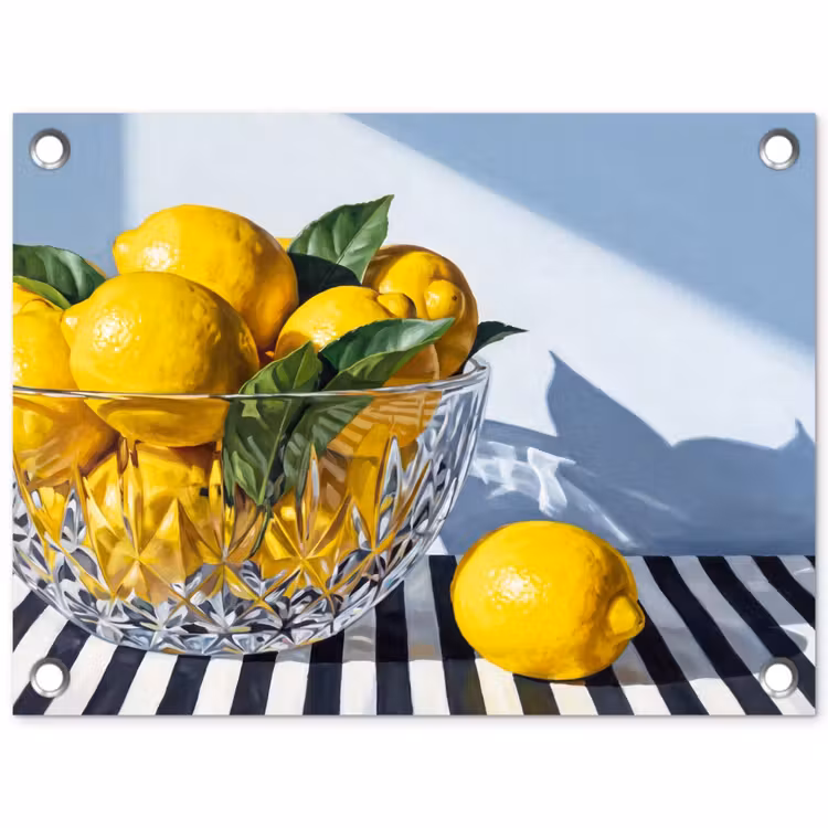 Gartenposter - Zitronen – Obst – Gelb - Citroenen - Fruit - Geel tuinposter los doek klein