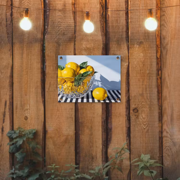 Gartenposter - Zitronen – Obst – Gelb - Citroenen - Fruit - Geel tuinposter los doek klein