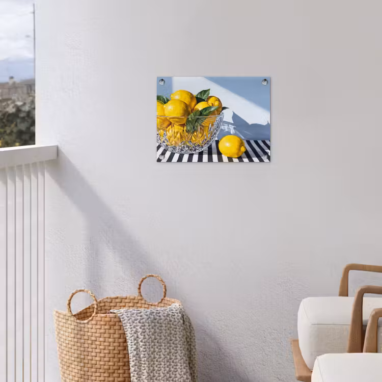 Gartenposter - Zitronen – Obst – Gelb - Citroenen - Fruit - Geel tuinposter los doek klein
