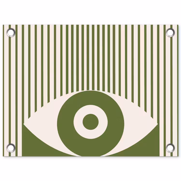 Abstract - Oog - Strepen - Modern - Groen tuinposter los doek klein -3d