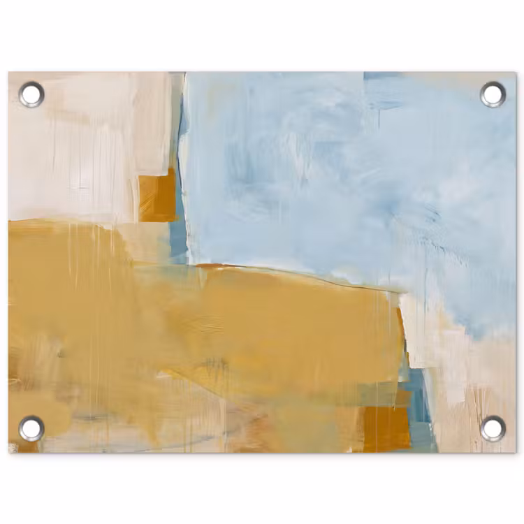 Abstract - Kleuren - Kunst - Modern - Blauw tuinposter los doek klein -3d