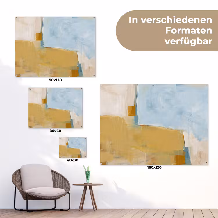 Abstract - Kleuren - Kunst - Modern - Blauw tuinposter los doek klein -Xsfeer9_DE