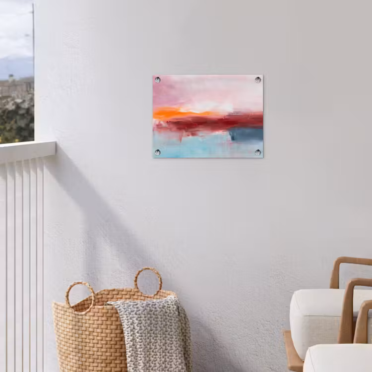 Abstract - Kleuren - Modern - Kunst - Roze tuinposter los doek klein -sfeer8