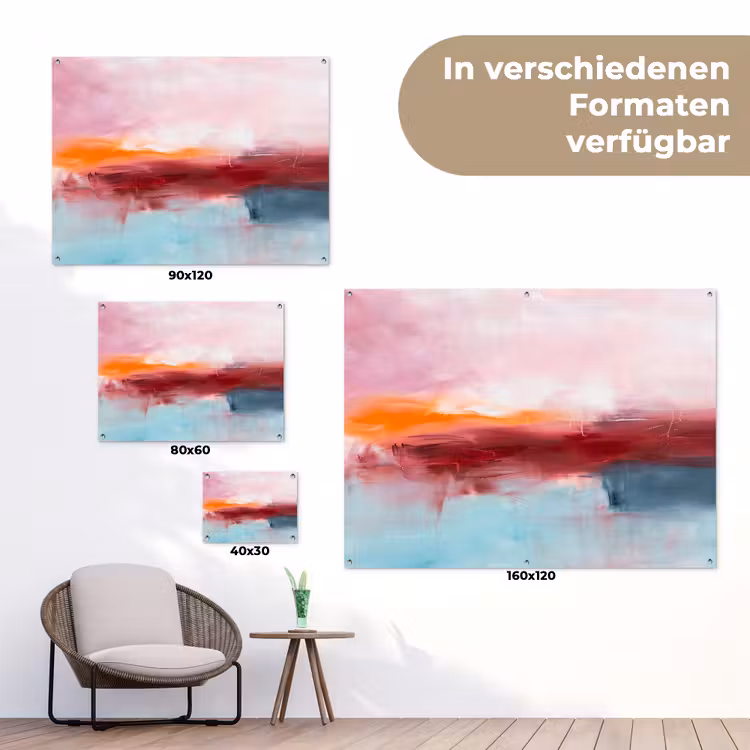 Abstract - Kleuren - Modern - Kunst - Roze tuinposter los doek klein -Xsfeer9_DE