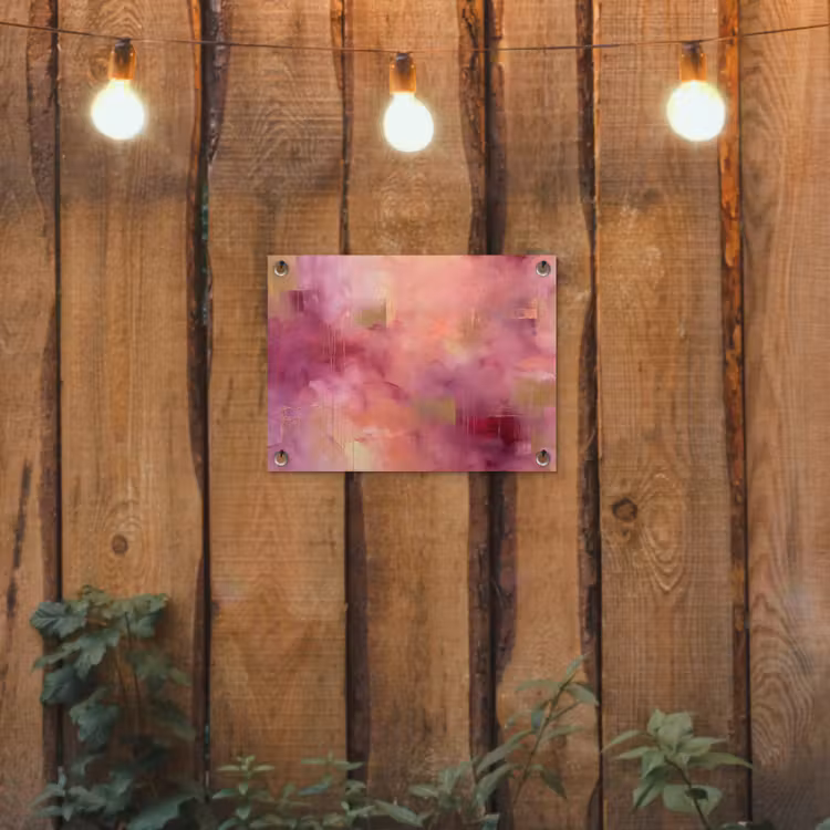 Abstract - Kleuren - Modern - Roze - Paars tuinposter los doek klein -sfeer1