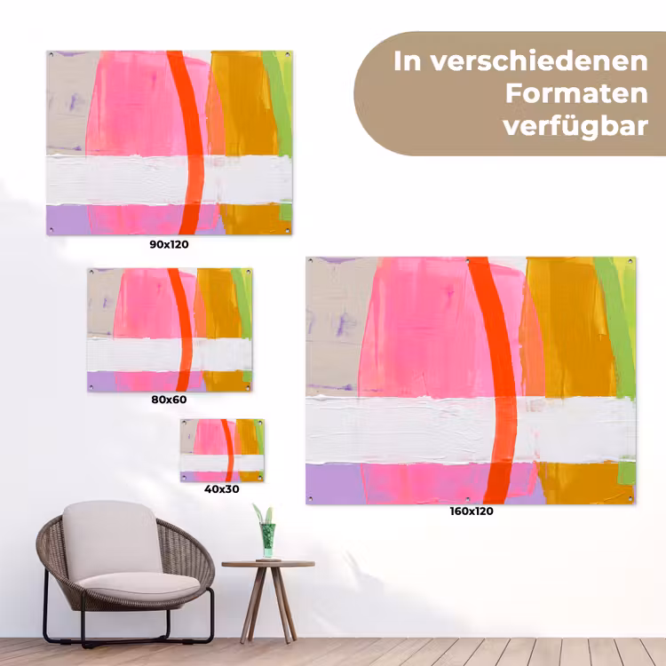 Abstract - Kleurrijk - Vormen - Modern - Kunst tuinposter los doek klein -Xsfeer9_DE