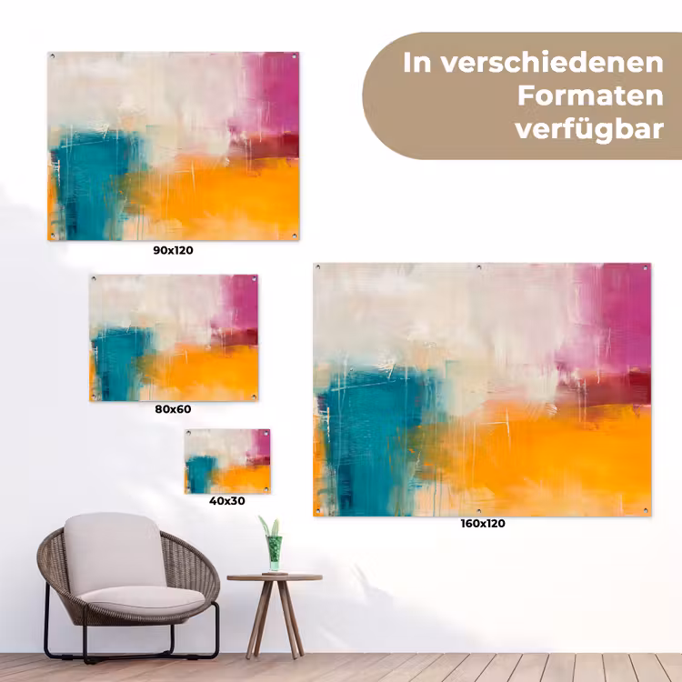 Abstract - Kleurrijk - Modern - Kunst - Oranje tuinposter los doek klein -Xsfeer9_DE