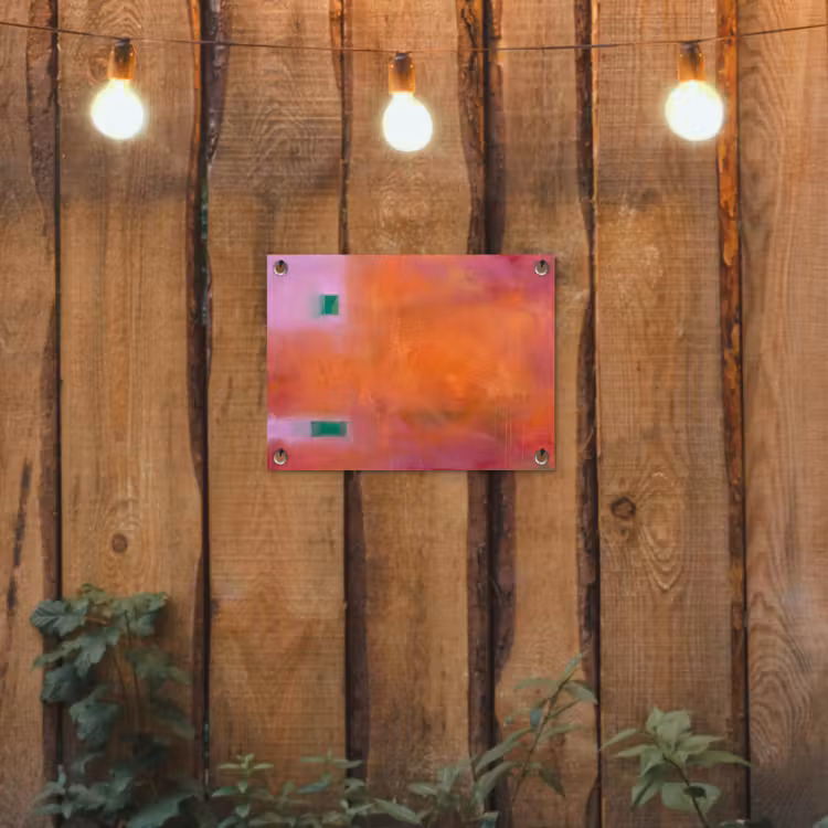 Abstract - Vlakken - Kunst - Modern - Oranje tuinposter los doek klein -sfeer1