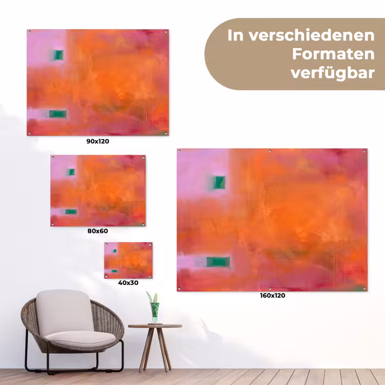 Abstract - Vlakken - Kunst - Modern - Oranje tuinposter los doek klein -Xsfeer9_DE