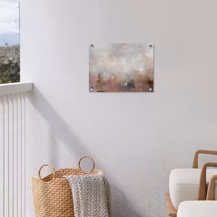 Abstract - Vloeiend - Kunst - Modern - Beige tuinposter los doek klein -sfeer8