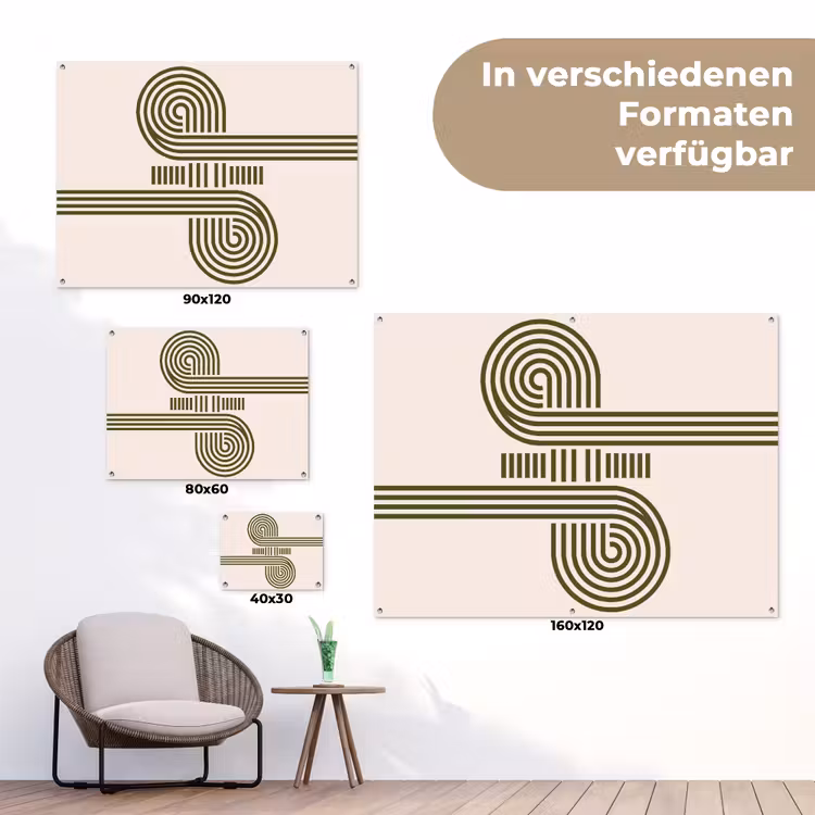 Abstract - Vormen - Modern - Groen tuinposter los doek klein -Xsfeer9_DE
