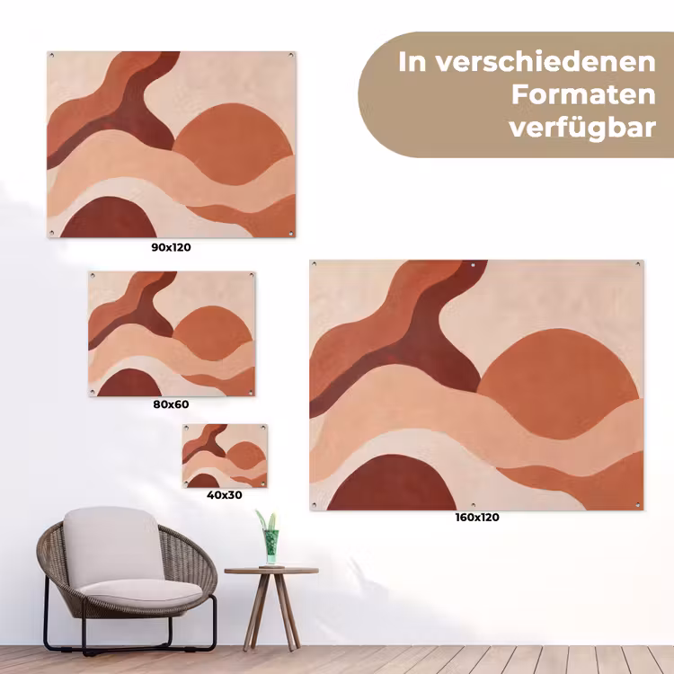Abstract - Vormen - Organisch - Aardetinten - Modern tuinposter los doek klein -Xsfeer9_DE