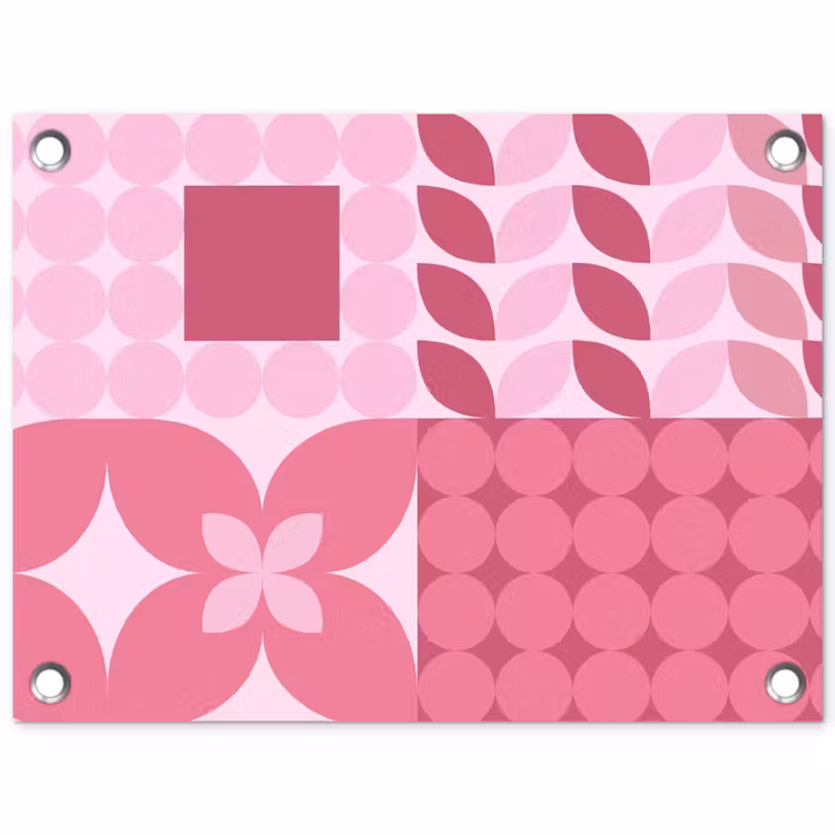 Abstract - Geometrisch - Patroon - Modern - Roze tuinposter los doek klein -3d