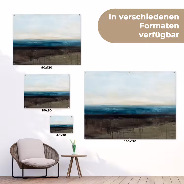 Abstract - Landschap - Horizon - Blauw - Modern tuinposter los doek klein -Xsfeer9_DE