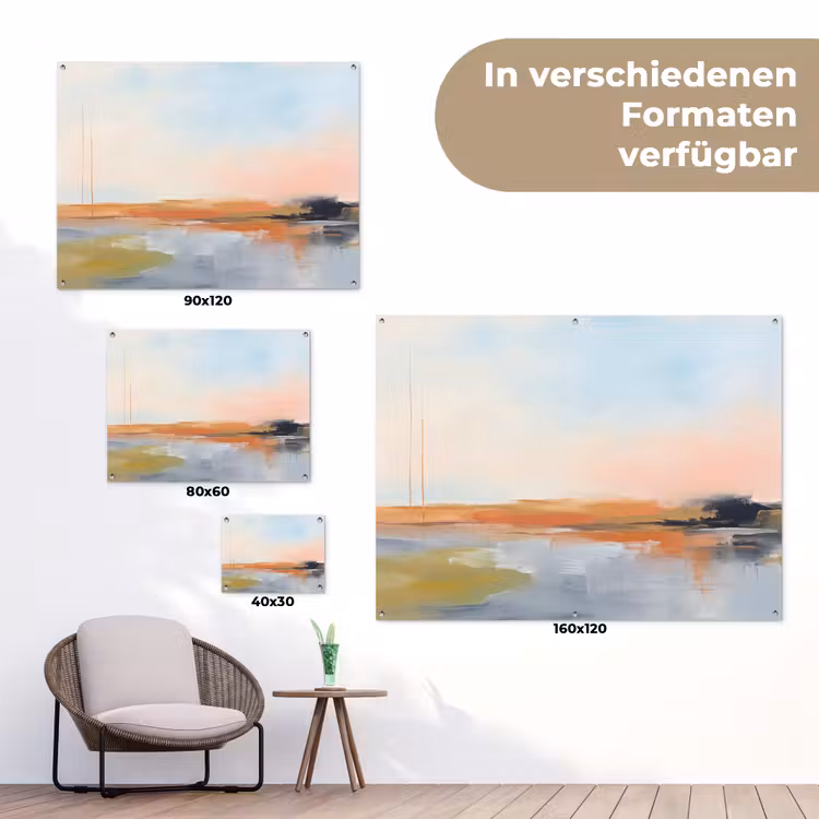 Abstract - Landschap - Horizon - Modern - Kleurrijk tuinposter los doek klein -Xsfeer9_DE