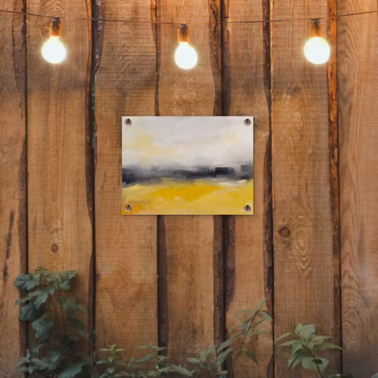 Abstract - Landschap - Modern - Geel tuinposter los doek klein -sfeer1