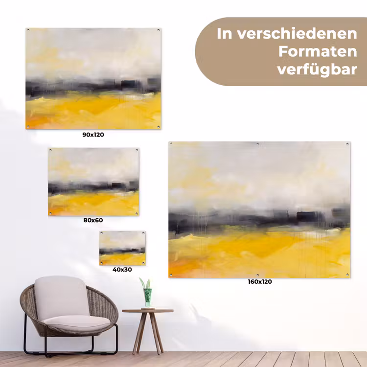 Abstract - Landschap - Modern - Geel tuinposter los doek klein -Xsfeer9_DE