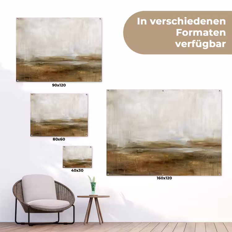 Abstract - Landschap - Natuur - Beige - Bruin tuinposter los doek klein -Xsfeer9_DE