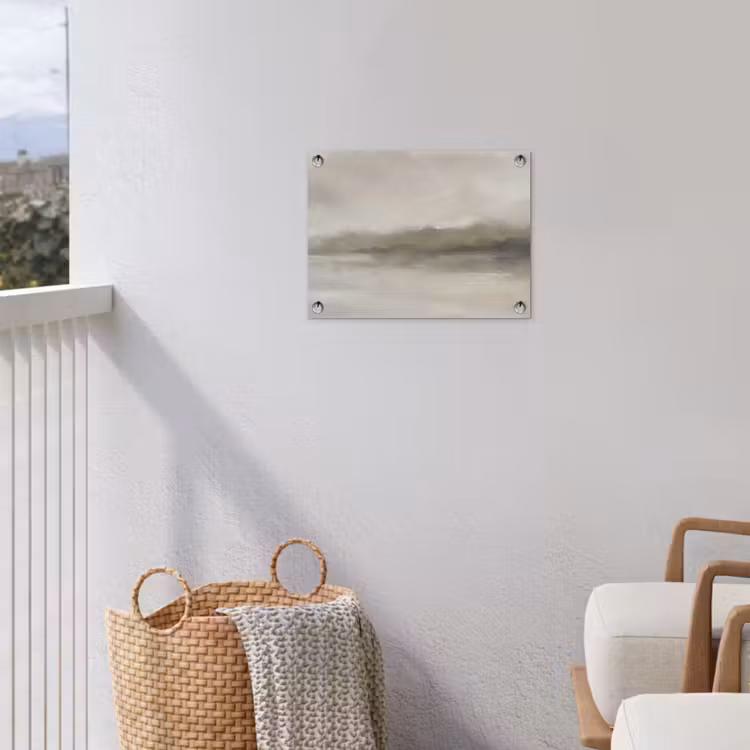 Abstract - Landschap - Nevel - Modern - Grijs tuinposter los doek klein -sfeer8