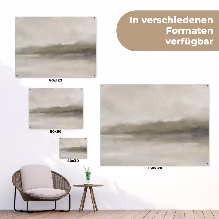 Abstract - Landschap - Nevel - Modern - Grijs tuinposter los doek klein -Xsfeer9_DE