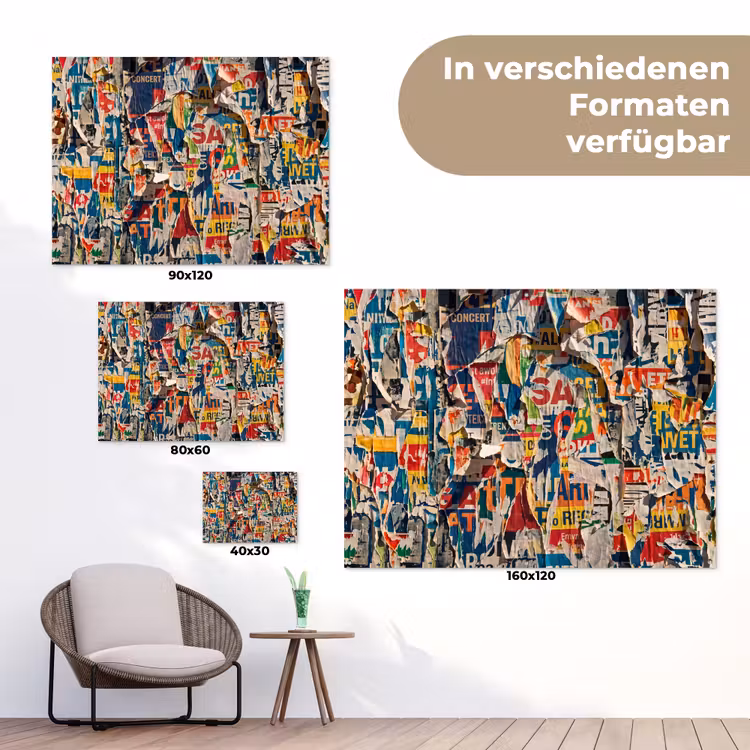 Abstract - Gelaagd papier - Urban - Modern - Kleurrijk tuinposter los doek klein -Xsfeer9_DE