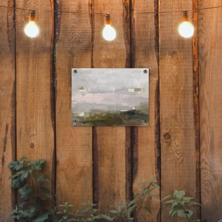 Abstract - Gelaagd - Kunst - Modern - Grijs-Groen tuinposter los doek klein -sfeer1