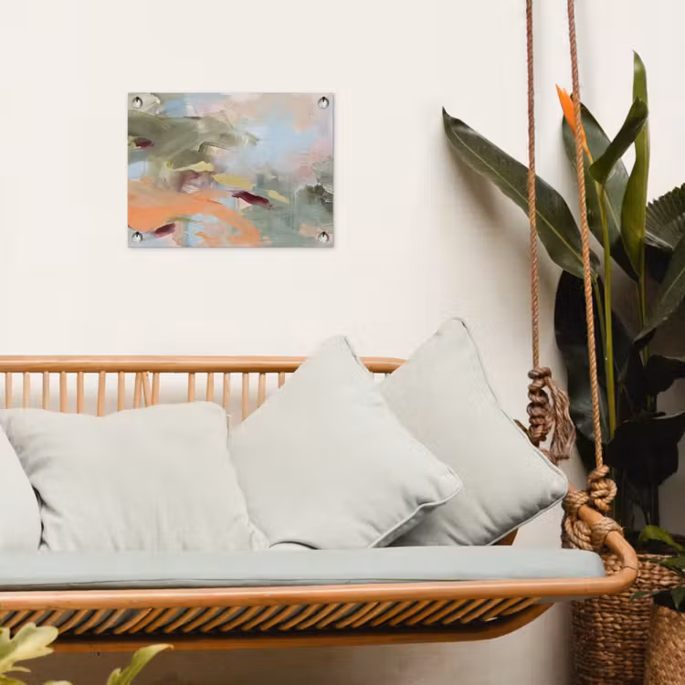 Abstract - Borstelstreken - Kunst - Modern - Pastel tuinposter los doek klein -sfeer7