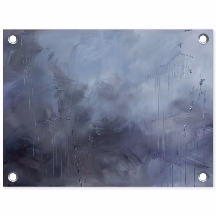 Abstract - Kwaststreken - Modern - Kunst - Grijs tuinposter los doek klein -3d