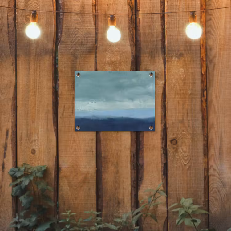Abstract - Lagen - Rust - Modern - Blauw tuinposter los doek klein -sfeer1