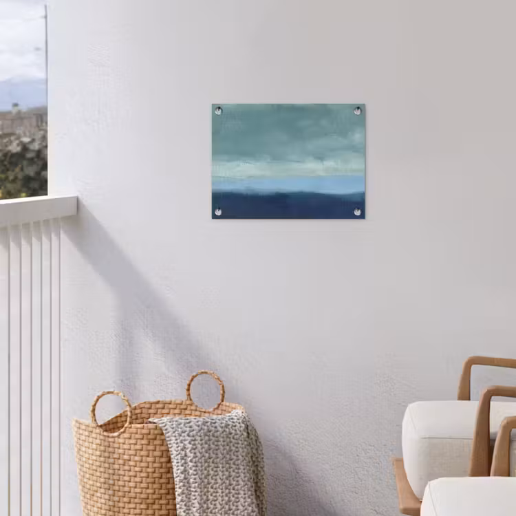 Abstract - Lagen - Rust - Modern - Blauw tuinposter los doek klein -sfeer8