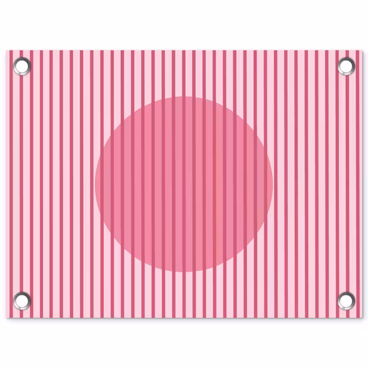 Abstract - Strepen - Ovaal - Roze - Modern tuinposter los doek klein -3d