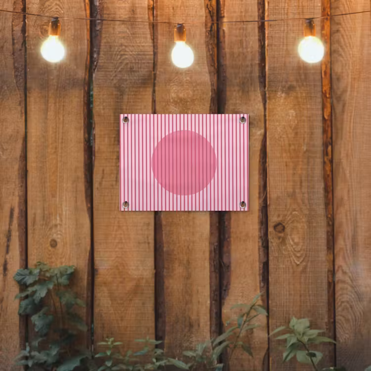 Abstract - Strepen - Ovaal - Roze - Modern tuinposter los doek klein -sfeer1