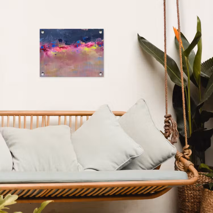 Abstract - Textuur - Kleuren - Modern - Roze tuinposter los doek klein -sfeer7