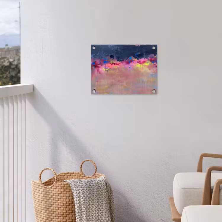 Abstract - Textuur - Kleuren - Modern - Roze tuinposter los doek klein -sfeer8