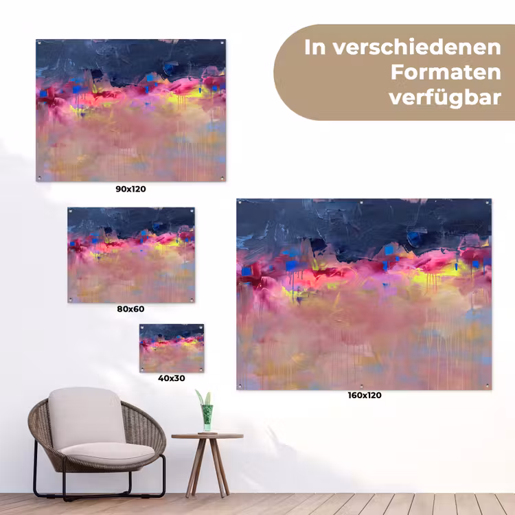 Abstract - Textuur - Kleuren - Modern - Roze tuinposter los doek klein -Xsfeer9_DE