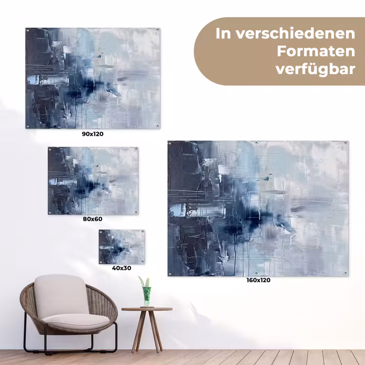 Abstract - Textuur - Kunst - Modern - Blauw tuinposter los doek klein -Xsfeer9_DE