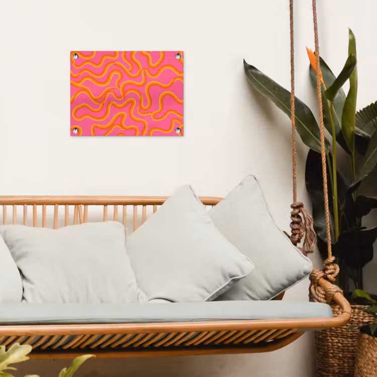 Abstract - Golvende lijnen - Modern - Kleurrijk tuinposter los doek klein -sfeer7