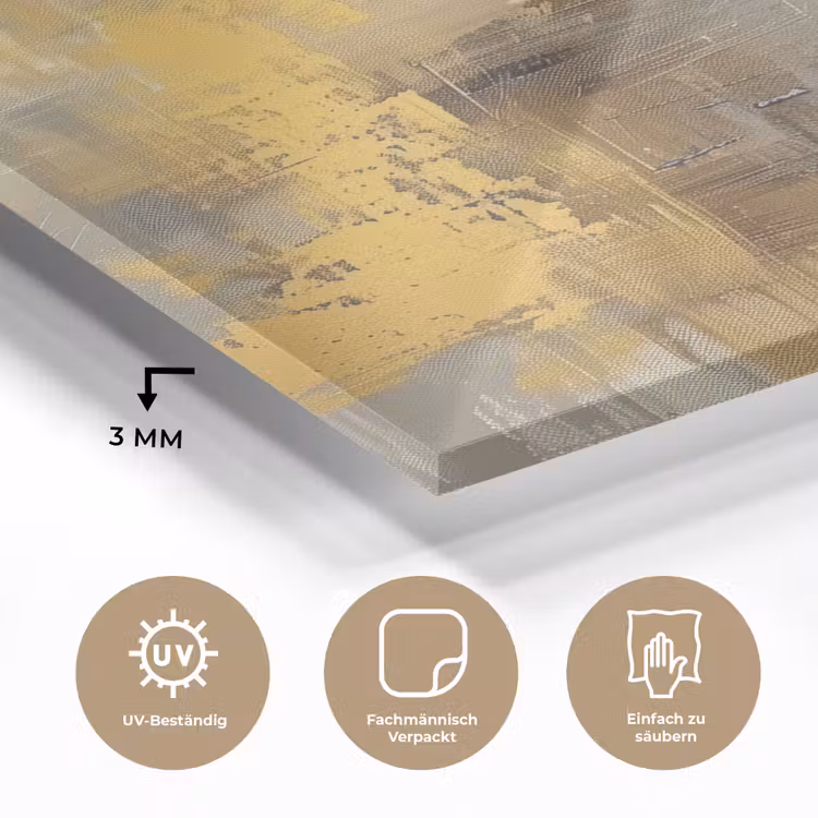 Abstract - Geel - Modern - Beige plexiglas 5mm klein -wsfeer2_DE