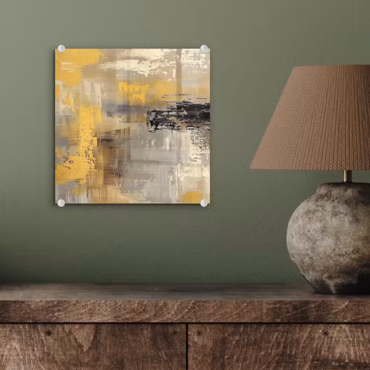 Abstract - Geel - Modern - Beige plexiglas 5mm klein -sfeer3