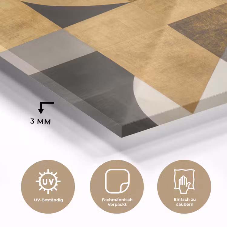 Abstract - Goud - Grijs - Vormen - Geometrisch plexiglas 5mm klein -wsfeer2_DE