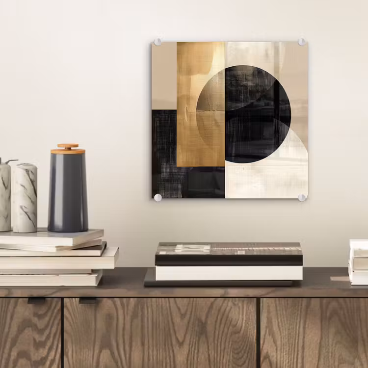 Abstract - Goud - Zwart - Kunst plexiglas 5mm klein -sfeer1