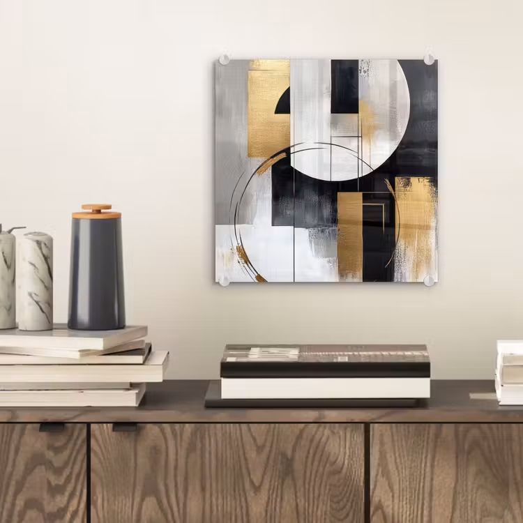 Abstract - Goud - Zilver - Vormen - Aesthetic plexiglas 5mm klein -sfeer1