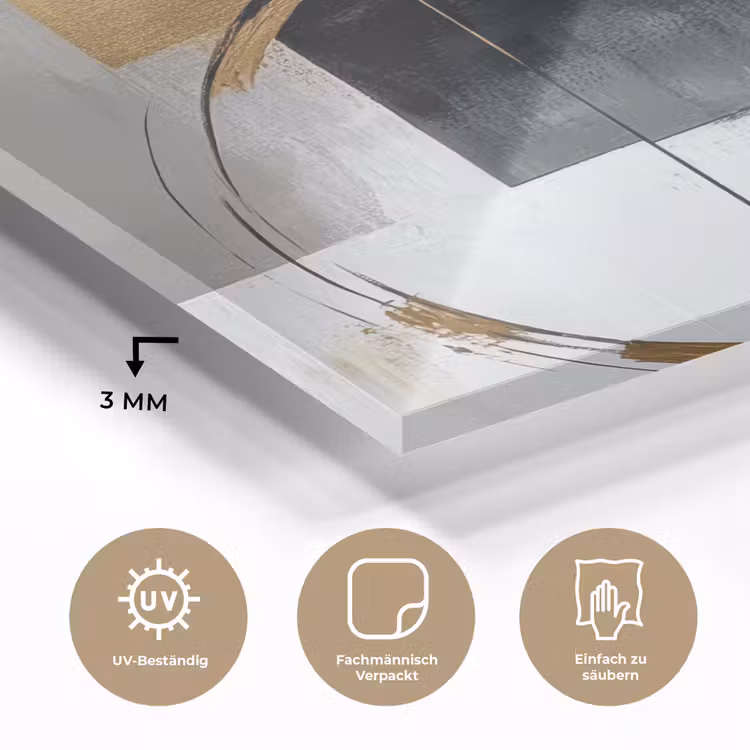 Abstract - Goud - Zilver - Vormen - Aesthetic plexiglas 5mm klein -wsfeer2_DE