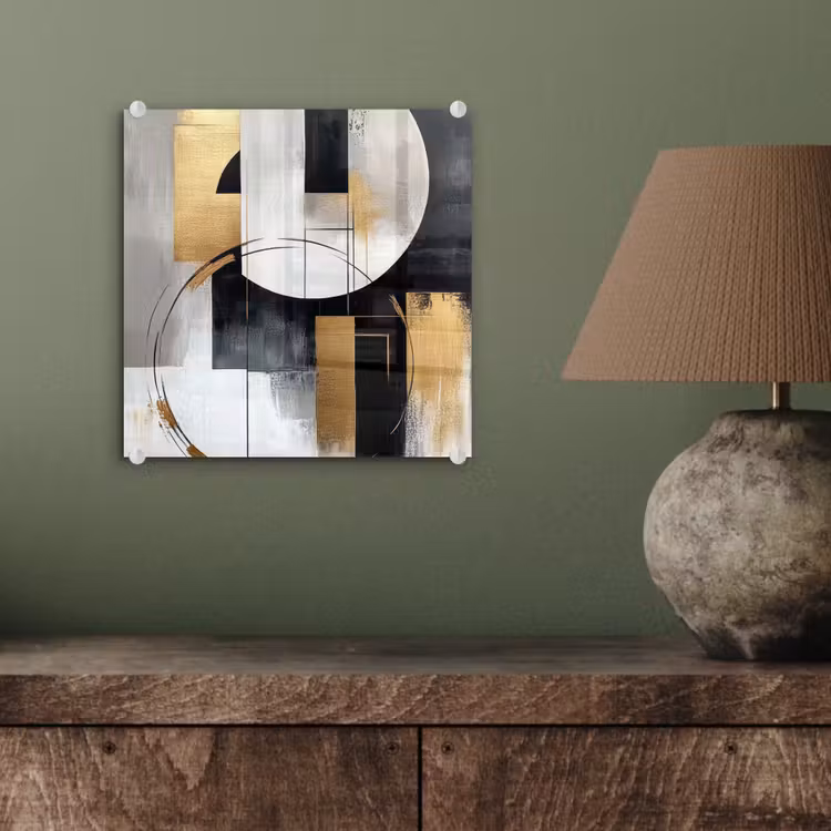 Abstract - Goud - Zilver - Vormen - Aesthetic plexiglas 5mm klein -sfeer3