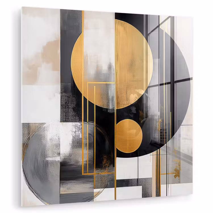 Abstract - Goud - Zilver - Vormen - Aesthetic - Modern plexiglas 5mm klein -zzzproduct_nieuw