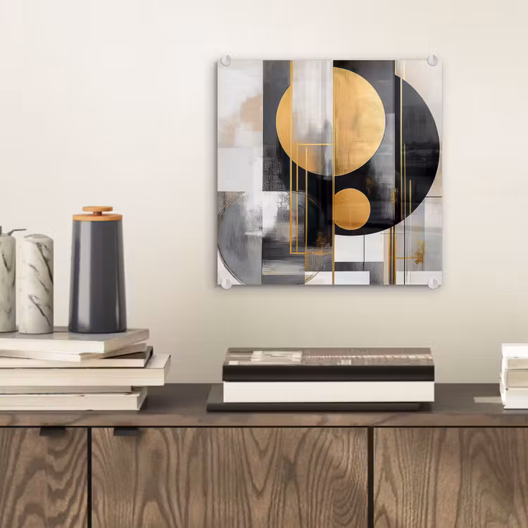 Abstract - Goud - Zilver - Vormen - Aesthetic - Modern plexiglas 5mm klein -sfeer1