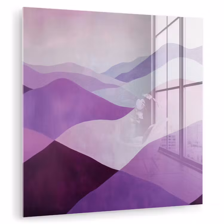 Abstract - Heuvels - Landschap - Paars plexiglas 5mm klein -zzzproduct_nieuw